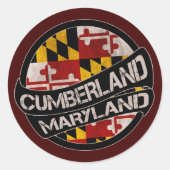 Cumberland Maryland vlag grunge stickers (Voorkant)