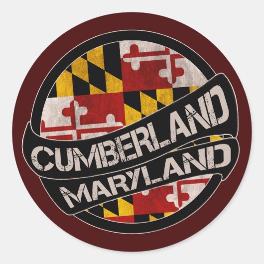 Cumberland Maryland vlag grunge stickers (Voorkant)