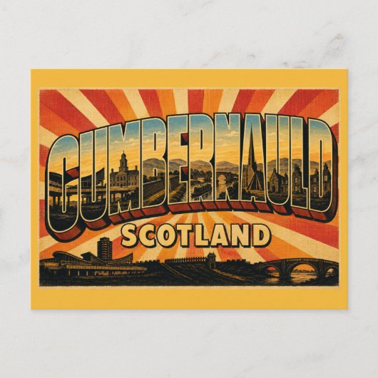 Cumbernauld Schotland stadscentrum Briefkaart (Voorkant)