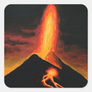 Cumbre Vieja vulkaan T-shirt Vierkante Sticker