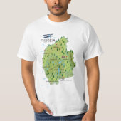 Cumbria Engeland Kaart reisposter. T-shirt (Voorkant)