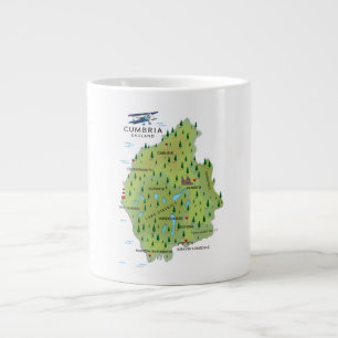 Cumbria Engeland Reisposter. Grote Koffiekop