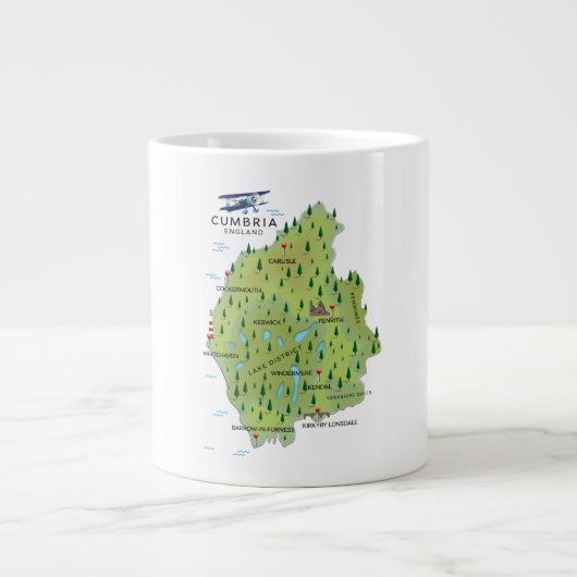 Cumbria Engeland Reisposter. Grote Koffiekop (Voorkant)