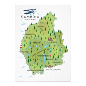 Cumbria England Map reisposter. Foto Afdruk (Voorkant)