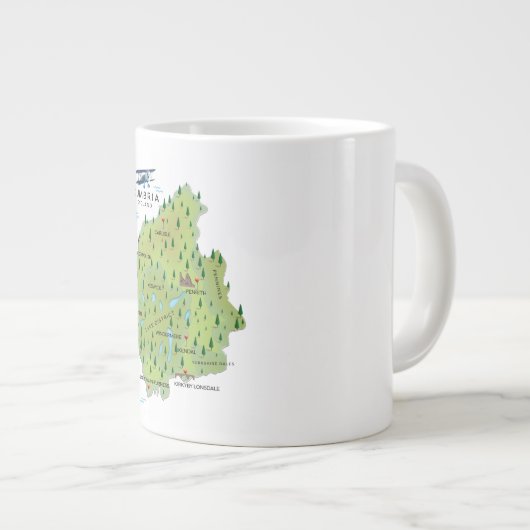 Cumbria England Map reisposter. Grote Koffiekop (Voorkant rechts)