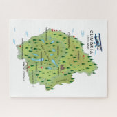 Cumbria England Map reisposter. Legpuzzel (Horizontaal)