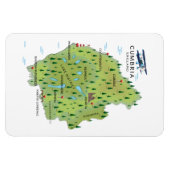 Cumbria England Map reisposter. Magneet (Horizontaal)