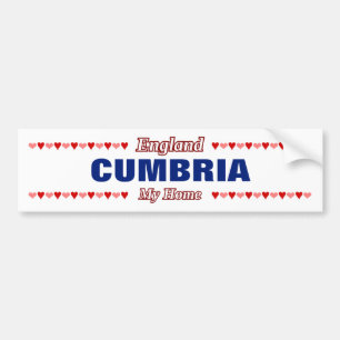 CUMBRIA - Mijn thuisland - Engeland; Rode en roze  Bumpersticker