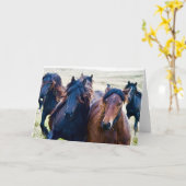 Cumbrian Fell Ponies Kaart (Gele Bloem)