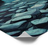 Cumbrian Hills & Mountains, Meren, Van Gogh Sky Poster (Hoek)