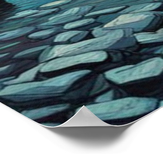 Cumbrian Hills & Mountains, Meren, Van Gogh Sky Poster (Hoek)