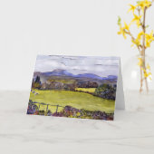 Cumbrian landschap - blanco wenskaart kaart (Gele Bloem)