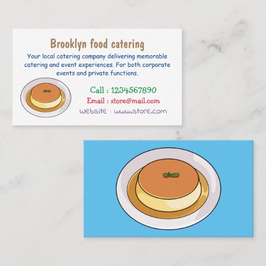 Cumcaramel cartoon illustratie visitekaartje (Voorkant / Achterkant)