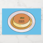 Cumcaramel cartoon illustratie voedselcontainer etiket (Enkel label)