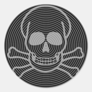Cumelie en kruisbeenderen Embleem Ronde Sticker