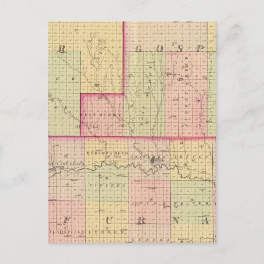 Cuming County, Nebraska Briefkaart (Voorkant)