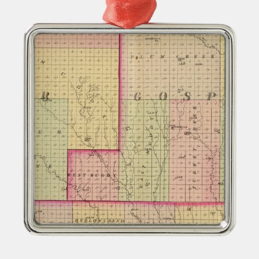Cuming County, Nebraska Metalen Ornament (Voorkant)