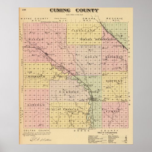 Cuming County, Nebraska Poster (Voorkant)