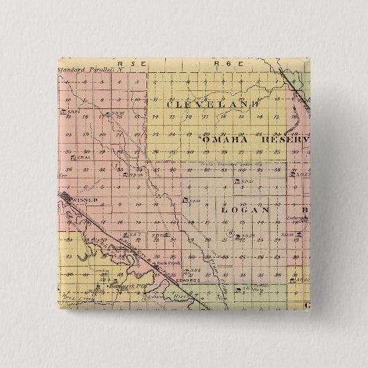 Cuming County, Nebraska Vierkante Button 5,1 Cm (Voorkant)
