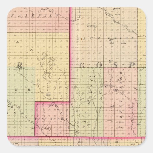 Cuming County, Nebraska Vierkante Sticker (Voorkant)