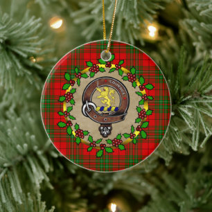 Cumming Clan Badge & Tartan Persoonlijke mas Keramisch Ornament