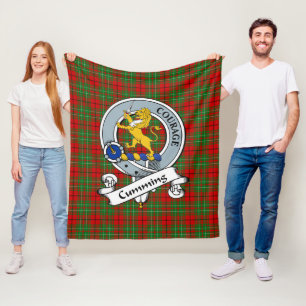 Cumming Clan Badge Tartan Schotlandse ruit Fleece Deken
