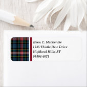 Cumming Clan Rood en Blauw Schots Tartan Etiket (Insitu)