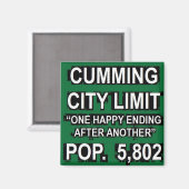 Cumming Georgia Grappige Stad Limiet Teken Magneet (Voorkant / Achterkant)
