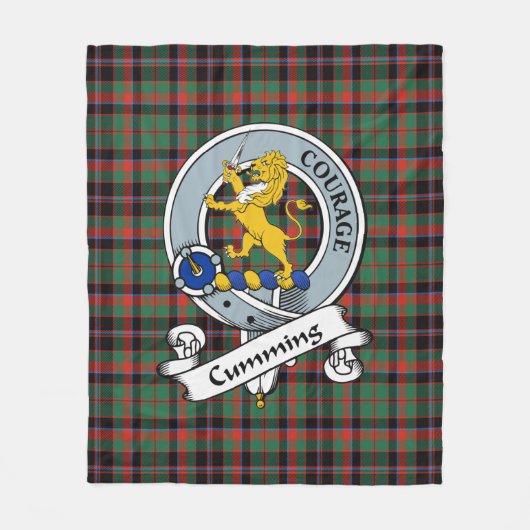 Cumming Hunting Ancient Clan Badge Tartan Pset Fleece Deken (Voorkant)