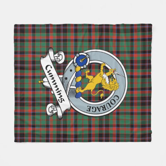 Cumming Hunting Ancient Clan Badge Tartan Pset Fleece Deken (Voorkant (Horizontaal))
