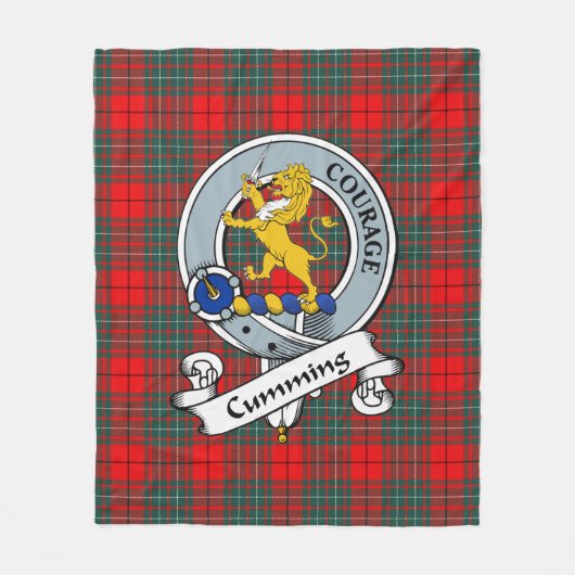 Cumming Modern Clan badge Tartan Pset Fleece Deken (Voorkant)