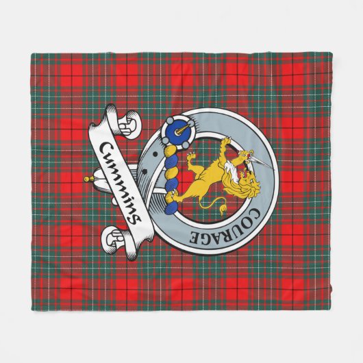 Cumming Modern Clan badge Tartan Pset Fleece Deken (Voorkant (Horizontaal))
