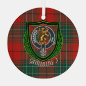 Cumming Scottish Clan Tartan & Crest Glas Ornament (Achterkant)