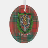 Cumming Scottish Clan Tartan & Crest Glas Ornament (Voorkant Rechts)