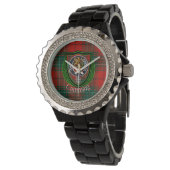 Cumming Scottish Clan Tartan & Crest Horloge (Gekanteld)