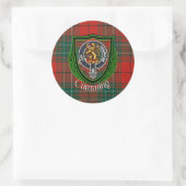 Cumming Scottish Clan Tartan & Crest Ronde Sticker (Tas)
