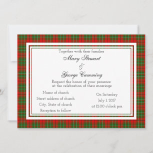 Cumming Scottish Wedding Invitation Kaart