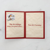 Cumming Stag & Robin Tartan Personalized Feestdagen Kaart (Binnen)