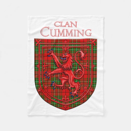 Cumming Tartan Scottish Plaid Lion Rampant Fleece Deken (Voorkant)