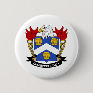 Cummings Family Crest Ronde Button 5,7 Cm