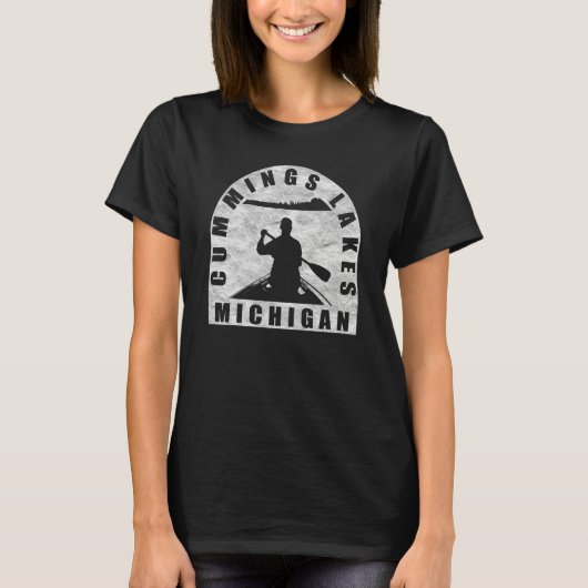 Cummings Lakes Canoeing Michigan T-shirt (Voorkant)
