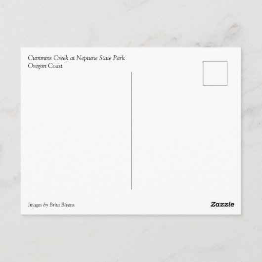 Cummins Creek in Neptune State Park, OF Briefkaart (Achterkant)