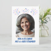 Cumpleaños de 65 Años Fiesta Foto Kaart (Staand voorkant)