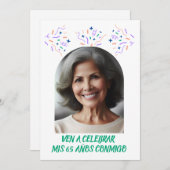 Cumpleaños de 65 Años Fiesta Foto Kaart (Voorkant / Achterkant)