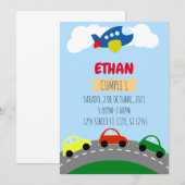 CUMPLEANOS DE NINO TRANSPORTACION, CARRITOS KAART (Voorkant / Achterkant)