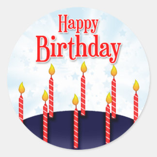 Cumpleaños feliz - Pegatina redondo Ronde Sticker