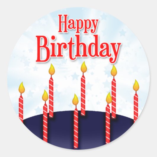 Cumpleaños feliz - Pegatina redondo Ronde Sticker (Voorkant)