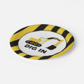 Cumpleaños infantil excavadoras Dig In Papieren Bordje (Gekanteld)