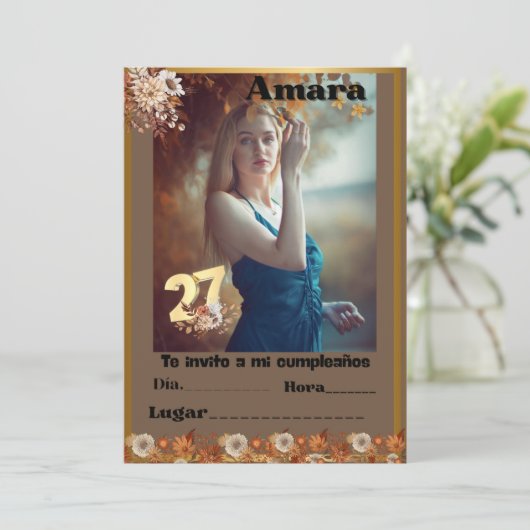 cumpleanos Invitation Kaart (Staand voorkant)