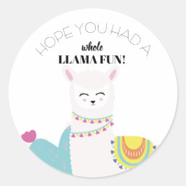 Cumpleaños Llama Ronde Sticker